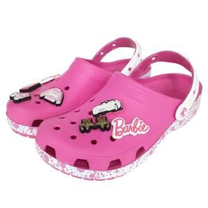 Crocs Classic Barbie Clogs Pink Slip On Comfort Water Shoes Jibbitz Womens 8